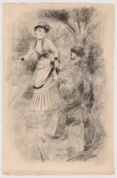 El descenso de la cumbre: Jean Martin sostiene a Hélène, la hija del banquero (ilustración para "L