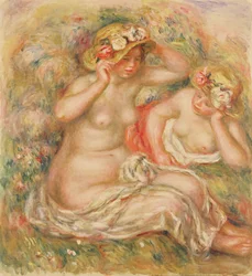 Dos desnudos con sombreros