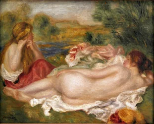 Dos bañistas. Pintura de Pierre Auguste Renoir