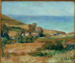 Vista de la costa cerca de Wargemont en Normandía