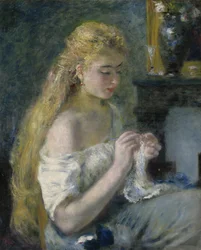 Mujer haciendo crochet, c.1875