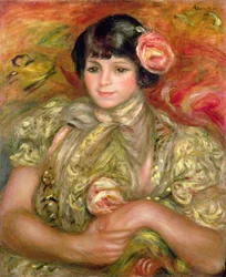 Mujer con una Rosa
