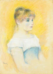 Joven con corsé azul