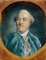 Retrato de Jacques Necker (1732-1804) Ministro Pintura al pastel de Pierre Baudemant (1729-1808) Siglo XVIII Troyes musee des Beaux Arts