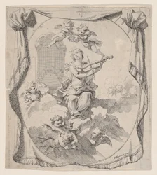 Santa Cecilia en las Nubes Sostenida por Ángeles, 1696