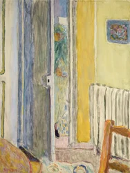 Una mujer entrando en la sala de estar, 1942