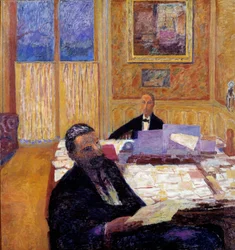 Hermanos Bernheim-Jeune, comerciantes de arte y editores Josse Bernheim Jeune (1870-1941) en primer plano y Gaston Bernheim-Jeune (1870-1953) - 1920