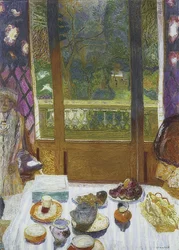 La sala de desayuno con vista al jardín. 1930-31