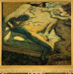 Mujer dormitando en su cama o el indolente (pintura sobre lienzo)