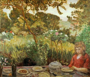 Fin de la comida en el jardín