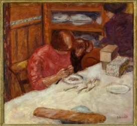 Interior o la mujer con el perro