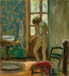 La toilette. Desnudo con toalla