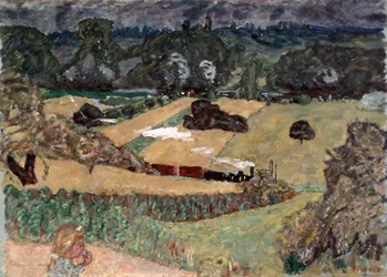 Paisaje con tren de carga, 1909