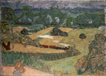 Paisaje con tren de mercancías