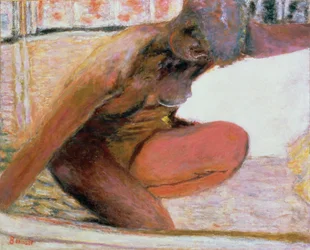 Desnudo agachado en el baño, 1940