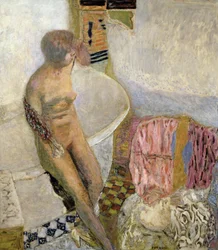 Desnudo junto a la bañera