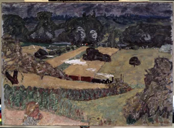 Paisaje con tren de carga. Pintura de Pierre Bonnard (1867-1947)