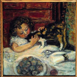 La niña con el gato