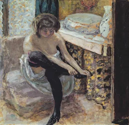 Mujer con medias negras o, Mujer en su tocador, c.1900