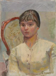 Joven mujer en un sillón (Estudio), c.1916