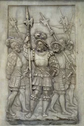 Alabarderos, detalle de la Tumba de Francisco I y Claudia de Francia, encargada en 1548