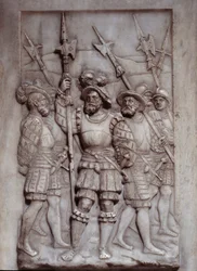 Soldados (detalle) de los bajorrelieves de la tumba de Francisco I (1494-1547) realizados por Pierre Bontemps (1505/1510-1568/1570)