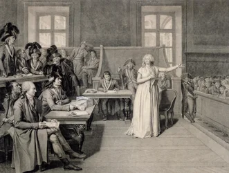 María Antonieta (1755-93) de Habsburgo-Lorena, juzgada por el Tribunal Revolucionario, 16 de octubre de 1793