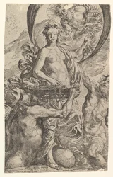 Júpiter, Plutón y Neptuno ofreciendo sus riquezas a la Fortuna