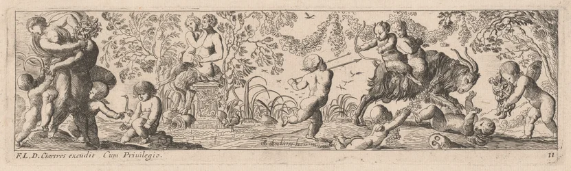 Putti y Sátiros Disparando Flechas