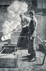 Fabricación de cubiertos: lingote fundido en un molde