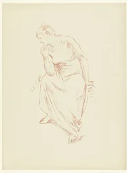 Zittende half naakte vrouw Estudio de una mujer desnuda sentada medio cubierta Estudiar El juicio (título de la serie)