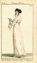 Mujer con vestido de dardos españoles, París