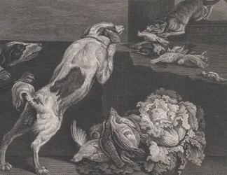 Perros y naturaleza muerta, 1778