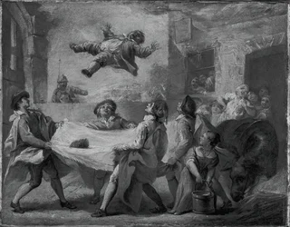 Sancho Panza siendo lanzado en una manta, 1723-1724