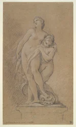 Venus apoyada por una nereida