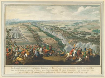 La batalla de Poltava el 27 de junio de 1709, después de 1724