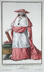 El cardenal Dominique de la Rochefoucauld (1712-1800), de «Recueil des Estampes, représentant les Rangs et les Dignités, suivant le Costume de toutes les Nations existantes», publicado en 1780