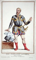 Don Fernando Álvarez (1507-82), de «Recueil des Estampes, représentant les Rangs et les Dignités, suivant le Costume de toutes les Nations existantes», publicado en 1780