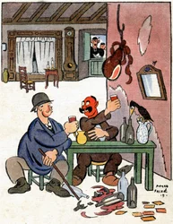 Alcohólicos en el campo, c.1922 (ilustración)