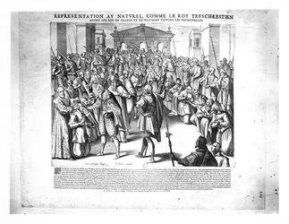 Enrique IV (1553-1610) curando a los enfermos de escrófula