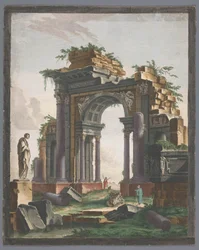 Vista de las ruinas de un arco de triunfo
Ruine d