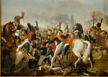 Napoleón I, herido frente a Ratisbona, es tratado por el cirujano Yvan, 23 de abril