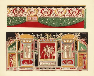 Estuco coloreado de Pompeya en el Museo de Nápoles