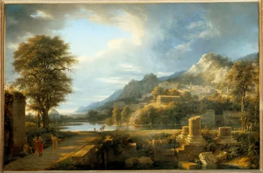 La antigua ciudad de Agrigento en Sicilia, pintura de Pierre de Valenciennes (1750-1819), siglo XIX, Sol. 1,1 x 1,64 m