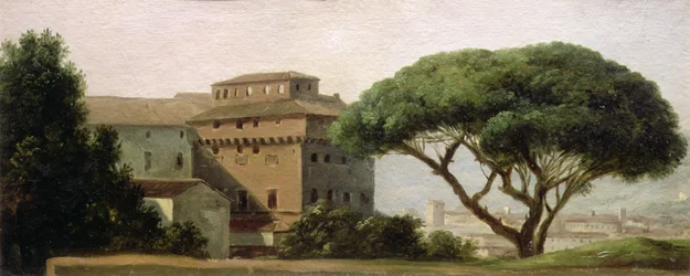 Vista del convento de Ara Coeli: el pino paraguas