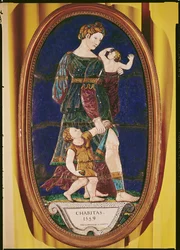 Placa que representa la Caridad, Limousin, 1559