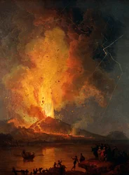 Vista de la erupción del Vesubio