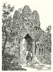 La puerta norte de Angkor-Thom