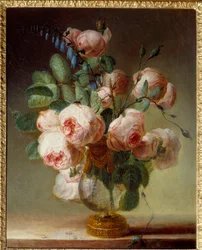 El jarrón de flores. Un ramo de peonías
