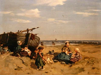 En la playa